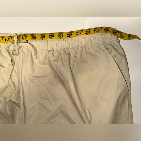 Blair Elastic Waist Pull On Women’s Cargo Crop Pants Plus Size 3XL Khaki Cotton - Picture 5 of 6